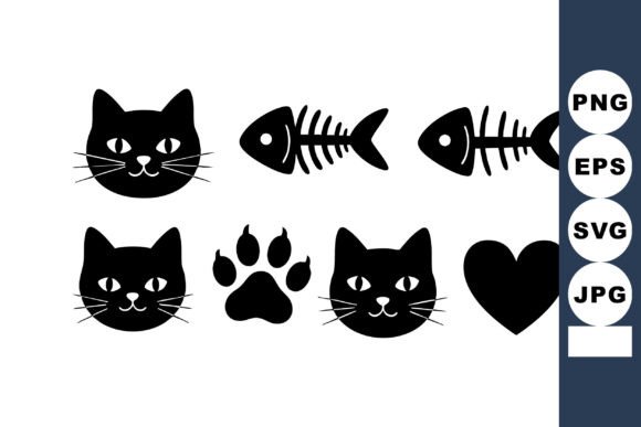 Black Cat Heads Icons Set Review