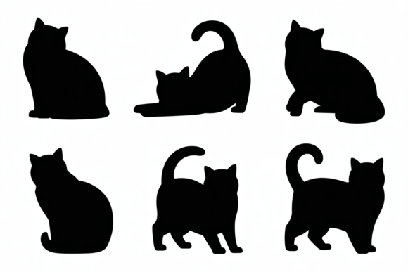 Black Cat Poses Silhouettes: A Designer's Review