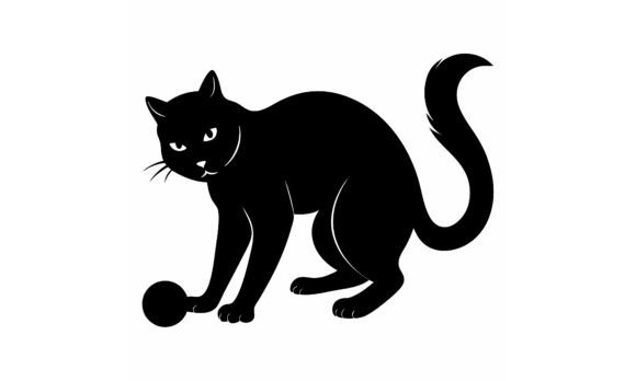 Black Cat Silhouette with a Ball Embroidery Review