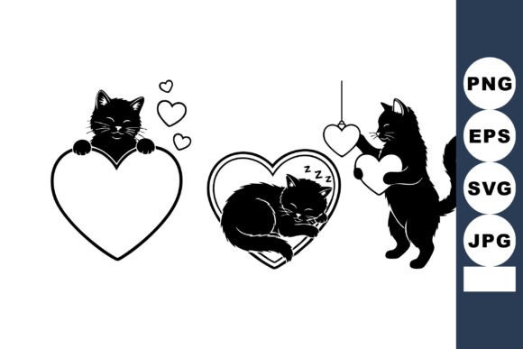 Black Cat Silhouettes with Hearts Review