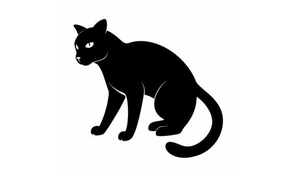 Black Silhouette Cat Sitting: A Designer's Review