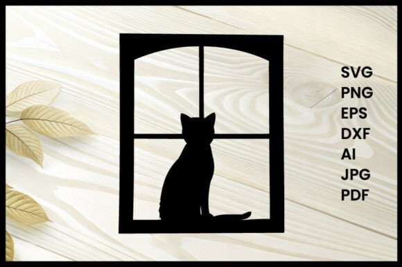Cat Looking out Window Silhouette Vector Review