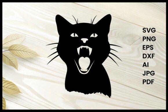 Cat Meowing Silhouette Vector Review