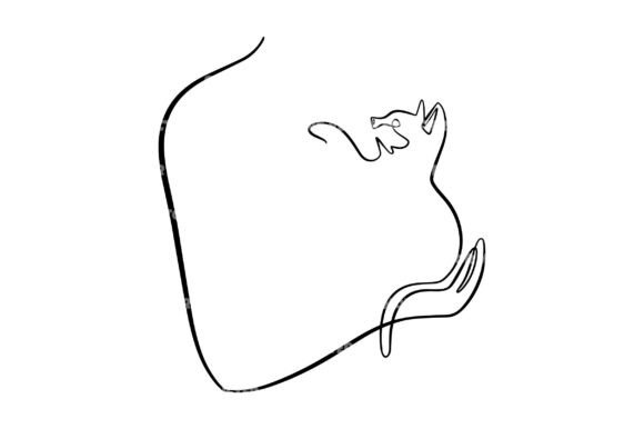 Cat on Han Line Art Svg Review