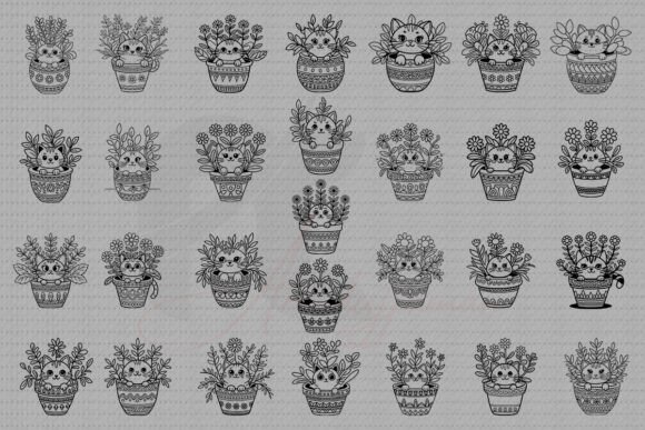 Cat Sitting in a Flower Pot SVG Bundle Review