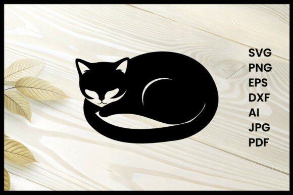 Cat Sleeping Curled Up Silhouette Vector Review