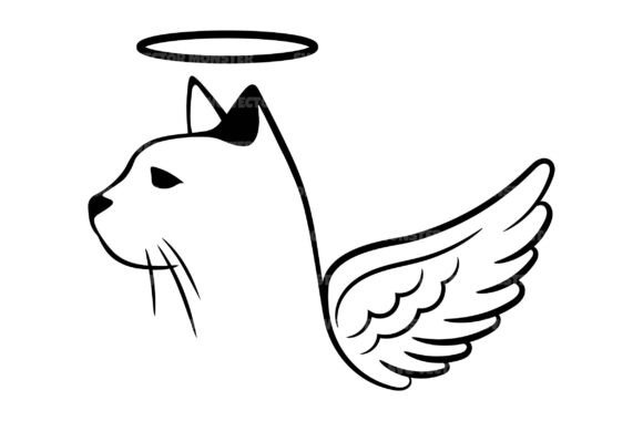 Cat with Angel Halo and Wings Svg Png Review