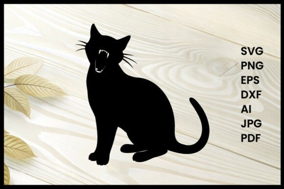 Cat Yawning Silhouette Vector Review