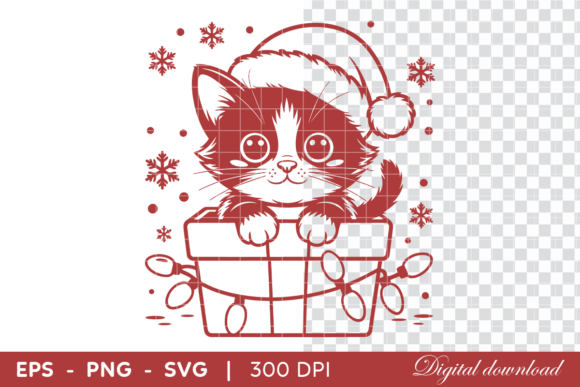 Christmas Kitten in Gift Box with Lights Review