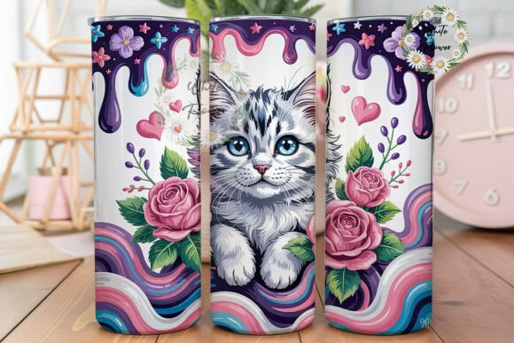 Cute Cat and Roses 20oz Tumbler Wrap Review