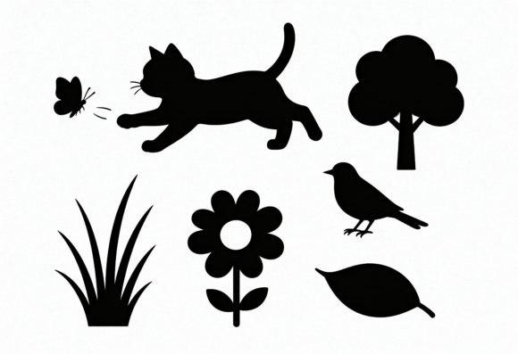 Cute Cat Butterfly Nature Silhouette Review
