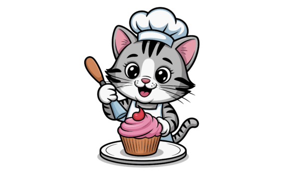 Cute Cat Chef Baking a Cupcake Review