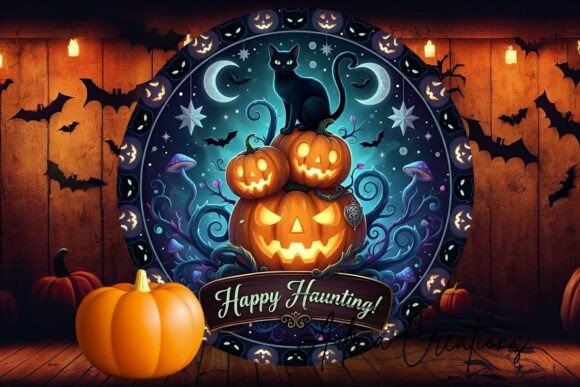 Halloween Black Cat Happy Haunting Png Review