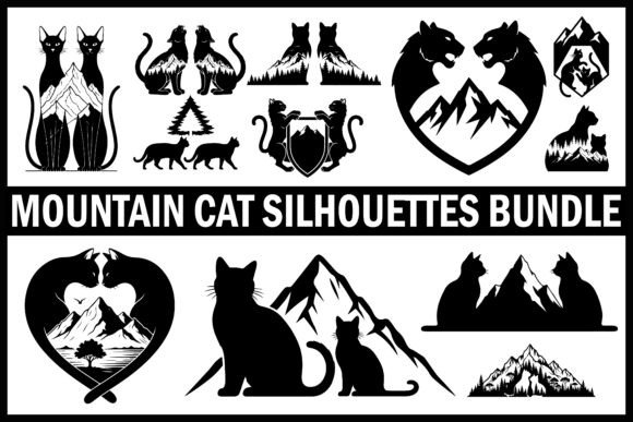 Making Mountain Cat Silhouettes Bundle3 Work for Real Embroidery