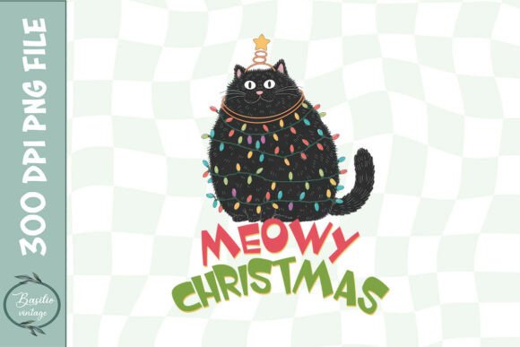 Meowy Christmas Cat Lights Festive PNG Review