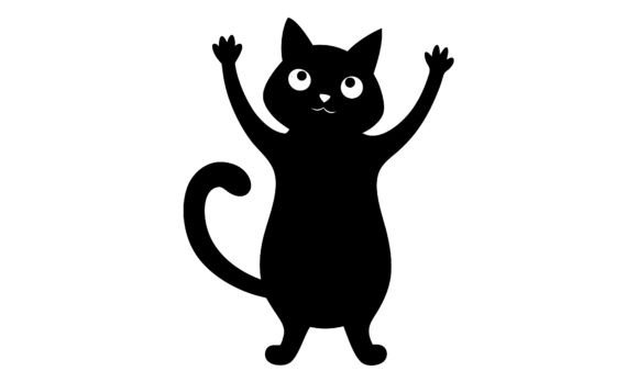 Playful Black Cat with Raised Paws: A Designer's Review