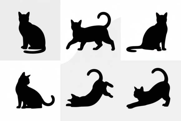 Silhouette of Cat in Various Poses: A Designer's Review