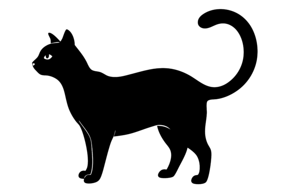 Striking Black Silhouette of a Standing Cat Review