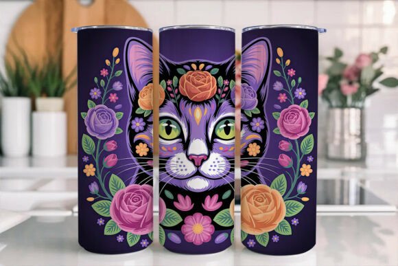 Sugar Skull Cat 20oz Tumbler Wrap Review